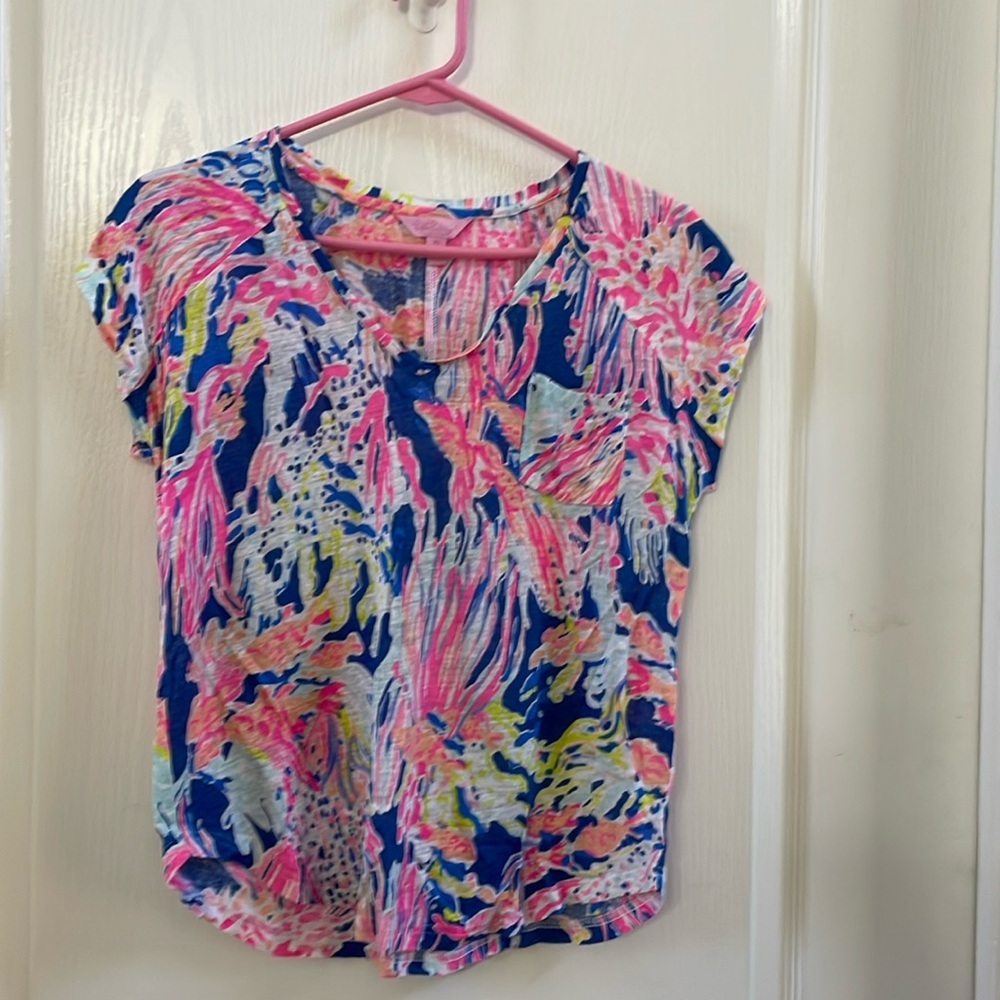 Lilly Pulitzer 100% Linen Rollins Top Size XS